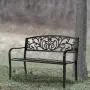 VINGLI 50'' Patio Park Garden Bench Outdoor Metal Benches,Cast Iron Steel Frame Chair Front Porch Path Yard Lawn Decor Deck Furniture Clearance VINGLI 50'' Patio Park Garden Bench Outdoor Metal Benches,Cast Iron Steel Frame Chair Front Porch Path Yard Lawn Decor Deck Furniture Clearance