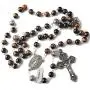 HanlinCC 8mm Tiger Eyes Beads with 10mm Metal Our Father Beads Rosary with Miraculous Center Piece and Cross with Leather Gift Box HanlinCC 8mm Tiger Eyes Beads with 10mm Metal Our Father Beads Rosary with Miraculous Center Piece and Cross with Leather Gift Box