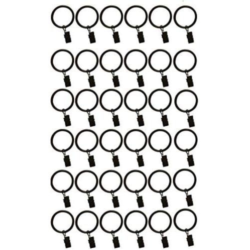 TEJATAN - 2 Inch - Metal Curtain Rings with Clips and Eyelets - Pack of 100 (Also Known as Rings with Curtain Clips/Curtain Clip Rings/Drapery Rings/Curtain Rings with Clips) (Set of 100)