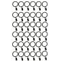 TEJATAN - 2 Inch - Metal Curtain Rings with Clips and Eyelets - Pack of 100 (Also Known as Rings with Curtain Clips/Curtain Clip Rings/Drapery Rings/Curtain Rings with Clips) (Set of 100)