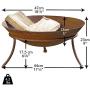 WHW Whole House Worlds 2 Piece Americana Fire Pit Set, Wide Bowl, Raised Tripod Stand, Vintage Style Rusty Finish, Iron, 18 1/2 Diameter x 9 H Inches