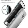 Galaxy S7 Case, OBLIQ [Slim Meta][Satin Silver] Slim Fit Premium Dual Layer Protection Case with Metallic Brush Finish Back with Shock Absorbing TPU Inner Layer for Samsung Galaxy S7