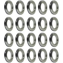 Ailejia 20-Pack Curtain Grommets Lnner Diameter Silencer Sliding Brown Sheers Grommets Reusable Silencer Sliding Easy Snap Install Silver 1.73 Inch Inner Diameter Fasteners (Bright Silver)