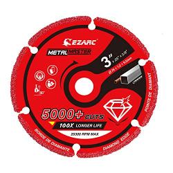 EZARC Diamond Cutting Wheel 3 x 3/8 Inch for Metal, Cut Off Wheel with 5000+ Cuts on Rebar, Steel, Iron and INOX