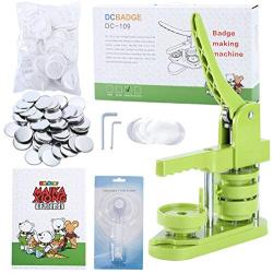 MK.Bear Installation-Free Button Badge Maker Machine 58mm (2¼ in) DIY Pin Button Maker Press Machine Badge Punch Press with Free 100pcs Button Parts&Pictures&Circle Cutter&MK.Bear Magic Book (Green)