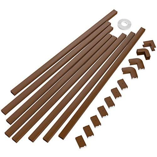 One-Cord Channel Cable Concealer - CMC-03 Cord Cover Wall Cable Management System - 125'' Cable Hider Raceway Kit for a Power Cord, Ethernet Cable, Speaker Wire - 8X L15.7in, W0.59in H0.4in, Brown