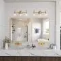 KSANA Gold Bathroom Vanity Light Fixtures with Clear Glass Shade, 22”x7”x9 KSANA Gold Bathroom Vanity Light Fixtures with Clear Glass Shade, 22”x7”x9