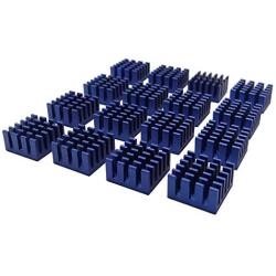 Akust Aluminum Chip Heatsink 0.59x0.59x0.32 Inch Blue 16 PCS