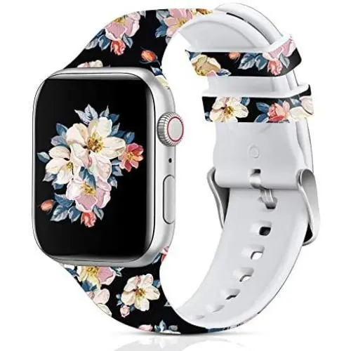 Lwsengme Compatible with Apple Watch Band 38mm 40mm 42mm 44mm,Soft Silicone Replacment Sport Bands Compatible with iWatch Series 6 5 4 3 2 1 SE(Camellia,38/40MM) Lwsengme Compatible with Apple Watch Band 38mm 40mm 42mm 44mm,Soft Silicone Replacment Sport Bands Compatible with iWatch Series 6 5 4 3 2 1 SE(Camellia,38/40MM)