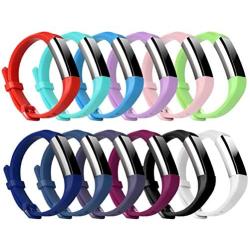 Replacement Bands Compatibe Fitbit Alta HR and Alta Band with Metal Clasp, KOMEI Silicone Accessory Replacement Bands with Clasp for Fitbit Alta HR and alta racelet Sport (Large 12pcs)