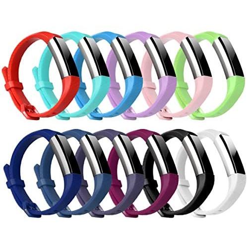 Replacement Bands Compatibe Fitbit Alta HR and Alta Band with Metal Clasp, KOMEI Silicone Accessory Replacement Bands with Clasp for Fitbit Alta HR and alta racelet Sport (Large 12pcs)