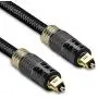 FosPower (10 Feet) 24K Gold Plated Toslink Digital Optical Audio Cable (S/PDIF) - [Zero RFI & EMI Interference] Metal Connectors & Ultra Durable Nylon Braided Jacket