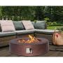 HOMPUS Propane Patio Fire Pit Table, Lava Rocks and Rain Cover for Outdoor Leisure Party,50,000 BTU 42-inch Round Bronze Concrete Fire Table
