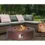 HOMPUS Propane Patio Fire Pit Table, Lava Rocks and Rain Cover for Outdoor Leisure Party,50,000 BTU 42-inch Round Bronze Concrete Fire Table HOMPUS Propane Patio Fire Pit Table, Lava Rocks and Rain Cover for Outdoor Leisure Party,50,000 BTU 42-inch Round Bronze Concrete Fire Table