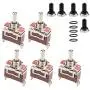 ESUPPORT Silver Contact Heavy Duty 20A 125V 15A 250V SPST 3 Terminal Pin (ON)-OFF-(ON) Momentary Rocker Toggle Switch Metal Bat Pack of 5