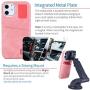 Dockem iPhone 12 Mini Wallet Case: Built-in Metal Plate for Magnetic Mounting & 1 Credit Card Holder (5.4'' Exec M2, Smooth Synthetic Leather, Pink)