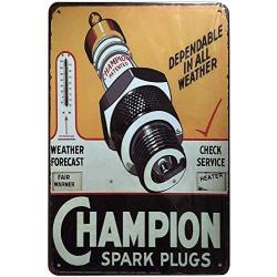 Tin Sign Garage Retro Spark Plug Parts Poster Metal Decoration Garage Bar Club Man Cave Wall Decoration 12x16 Inches Gift