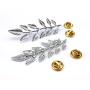 yueton?2 Pairs Metal Golden and Silver Leaves Brooch Suit Shirt Collar Decoration Parts