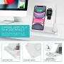 QI-EU Wireless Charger, 4 in 1 Qi-Certified Fast Charging Station Compatible Apple Watch Airpods Pro iPhone 12/11/11pro/X/XS/XR/Xs Max/8/8 Plus, Wireless Charging Stand Compatible Samsung Galaxy S20