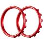 eXtremeRate Matte Chrome Red Accent Rings Accessories for Xbox One Elite, Elite Series 2 Controller, Replacement Parts Profile Switch Buttons for Xbox One Elite Controller - Pack of 2