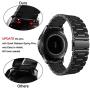 V-MORO No Gaps Strap Compatible with Gear S3 Frontier Bands/Galaxy Watch 46mm Band Men with Clips and Screen Protectors Black Metal Stainless Steel Bracelet for Samsung Gear S3/Galaxy Watch 46mm Watch