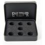 Powder Blue Gun Metal Polyhedral Dice Set | 7 Piece | Professional Edition | Free Display Case | Hand Checked Quality Control
