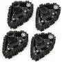 4Pcs RC Track Tyre 1/10 RC Crawler Tyre Remote Control Snow Tires Metal Crawler Accessory Part Fit for SCX-10 Series