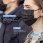 Black Face Mask, Black Disposable Face Mask, Black Disposable Masks, Daily Protection Mask with Filter Layer and Knitted Earloops Black Face Masks (Pack of 50)