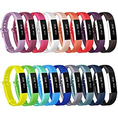 Replacement Bands Compatibe Fitbit Alta HR and Alta Band with Metal Clasp, KOMEI Silicone Accessory Replacement Bands with Clasp for Fitbit Alta HR and alta racelet Sport (Small 18pcs)