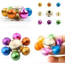 Fidget Hand Spinner Metal Elemental Power Orb Fidgeting Dragon Ball EDC ADHD Anxiety Focus Copper Bearing Figit Toys Finger Fingertip Gyro Stress Relief Xmas Birthday Gifts for Kids Adults(Rainbow)