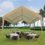 ADVANCE OUTDOOR 20x10 ft Heavy Duty Carport Car Canopy Garage Boat Shelter Party Tent, Adjustable Height from 6.5ft to 8.0ft, Beige