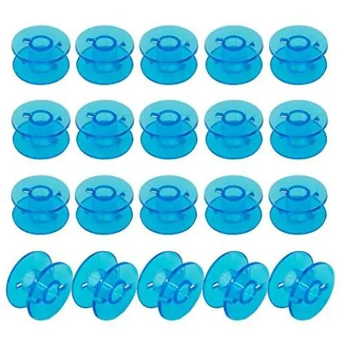 MiDube 20PCS Plastic Sewing Machine Bobbins for B-rother J-anome S-inger Front Loading Class 15 Machines Home Embroidery (Blue)