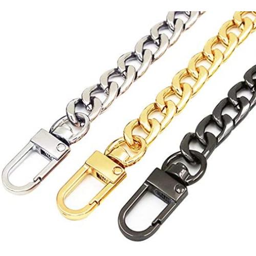 DaNaRaa 3 Pieces Handbag Chain Straps Bag Strap Replacement Metal Purse Clutches Handles in 23.6 Inches Length for Purse Handbags DIY Crafts, 60cm