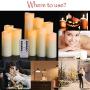 HANZIM Flameless Candles Battery Operated Candles 4'' 5'' 6'' 7'' 8'' 9'' Set of 9 Ivory Real Wax Pillar LED Candles with 10-Key Remote and Cycling 24 Hours Timer (Ivory 9 Pack)