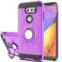 LG V35 Case,LG V35 ThinQ / V30 / LG V30S / LG V30 Plus Case with HD Phone Screen Protector,Ymhxcy 360 Degree Rotating Ring & Bracket Dual Layer Resistant Back Cover for LG V30 +ZH Purple