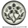 Bezelry 12 Pieces Gentianaceae Flower Metal Shank Buttons. 14mm (9/16 inch) (Gunmetal White Patina)
