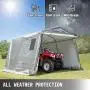 Happybuy Portable Storage Shed 10x10x7.8 ft, Portable Garage With Roll Up Door, Steel Metal Peak Roof Storage Shelter, Logic Portable Garage For Motorcycle Garden Patio Storage