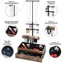 Jewelry Organizer Stand Display Tree - Earring Stand Necklace Holder - Metal Wood Jewelry Tower for Rings Bracelets Watches - Countertop 3 Tier Jewelry Stand with Black Velvet Storage Drawer