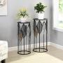 FirsTime & Co. Loraina Leaves Outdoor Plant Stand 2-Piece Set, American Crafted, Black, 12.5 x 12.5 x 27.5 , FirsTime & Co. Loraina Leaves Outdoor Plant Stand 2-Piece Set, American Crafted, Black, 12.5 x 12.5 x 27.5 ,