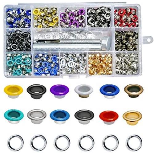 Witlans 600 Sets Metal Grommet Kit,3/16 Inch Multi-Color Eyelets Grommets Set with 3 Installation Tools for Shoes Clothes Bags Canvas Leather DIY Crafts (12 Colors) Witlans 600 Sets Metal Grommet Kit,3/16 Inch Multi-Color Eyelets Grommets Set with 3 Installation Tools for Shoes Clothes Bags Canvas Leather DIY Crafts (12 Colors)