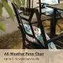 PHI VILLA Metal Patio Dining Chairs Set of 4 Pack with Armrest for Kitchen,Backyard,Balcony - Black Outdoor Furniture
