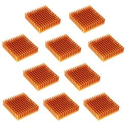 Easycargo 12pcs 40mm Heatsink 40x40x11mm, Aluminum Cooler Cooling Heat Sink for Cooling 3D Printers, TEC1-12706 Thermoelectric Peltier Cooler 40mmx40mmx11mm (Golden-Tone 12pcs)