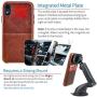 Dockem iPhone XR Virtuosa M1 Wallet Case: Built-in Metal Plate for Magnetic Mounting with Top Grain Genuine Leather: M-Series [Brown]