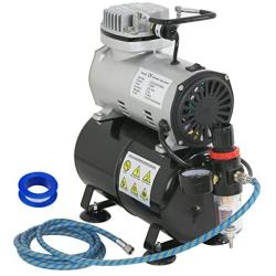 ZENY Pro 1/5 HP Airbrush Air Compressor Airbrushing Kit w/ 3L Tank and 6FT Hose Multipurpose for Spraying Cake Decorating Tattoo Nail Craft Painting