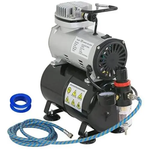 ZENY Pro 1/5 HP Airbrush Air Compressor Airbrushing Kit w/ 3L Tank and 6FT Hose Multipurpose for Spraying Cake Decorating Tattoo Nail Craft Painting ZENY Pro 1/5 HP Airbrush Air Compressor Airbrushing Kit w/ 3L Tank and 6FT Hose Multipurpose for Spraying Cake Decorating Tattoo Nail Craft Painting