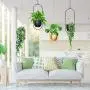 ANZOME Hanging Planter-Metal Plant Hanger, Simple Modern Planter, Hanging Planters for Indoor Plants, Home Decoration Hanging Flower Pot（Black)