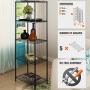 Storage Metal Utility Shelves, 5-Tier 24'' Steel Garage Storage Wire Shelving Unit, Adjustable 750Lbs Rust-Proof Storage Racks w/Leveling Feet, NSF Certification Shelf for Kitchen Office Garage