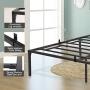 JAXPETY 14 Inch Queen Size Bed Frame Platform Metal Heavy Duty Mattress Foundation Box Spring Replacement w/Steel Base and Under-Bed Storage Bedroom, Black