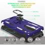 Moto G7 Power Phone Case,Moto G7 Supra Case with HD Screen Protector,Gritup 360 Degree Rotating Metal Ring Holder Kickstand Armor Anti-Scratch Bracket Cover Phone Case for Motorola G7 Power Purple