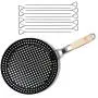 KYNZER BBQ Folding Grill Pan- Heavy Duty Metal - Shrimp, Vegetables, Meat - Smoky Flavor - Bonus Metal BBQ Skewers. Camping Cookware-Kabob-Grill Pan with Folding Handle